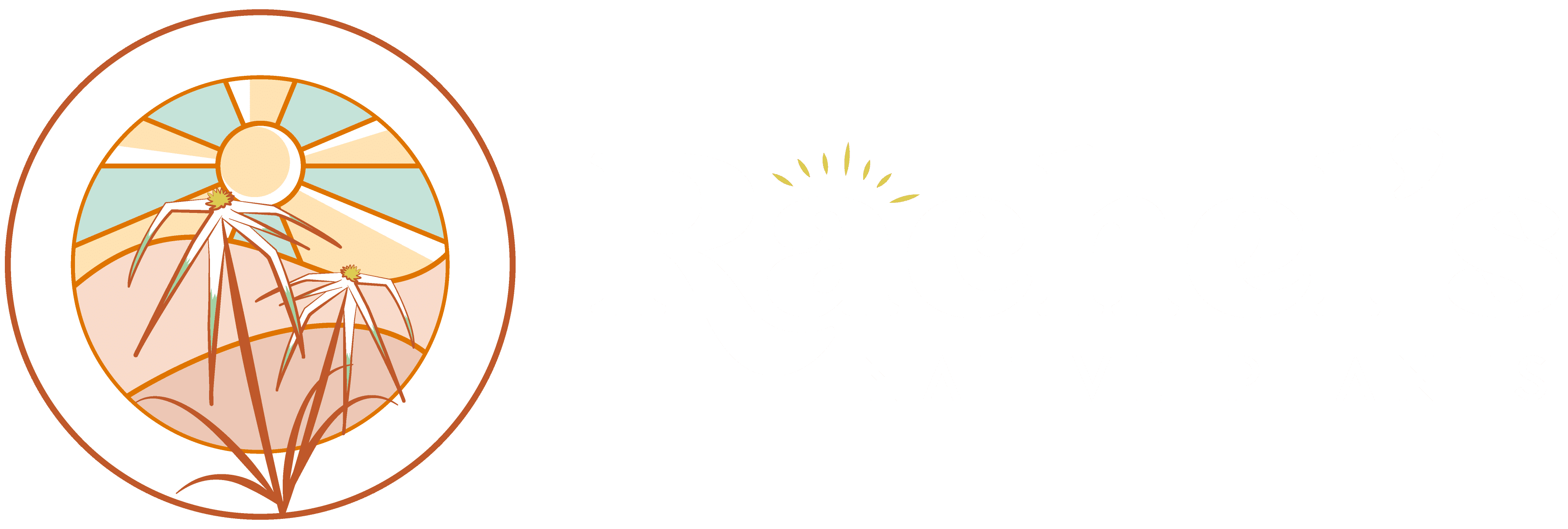 #18768 rachel's native plants (logo) option a horizontal full color white bg white text